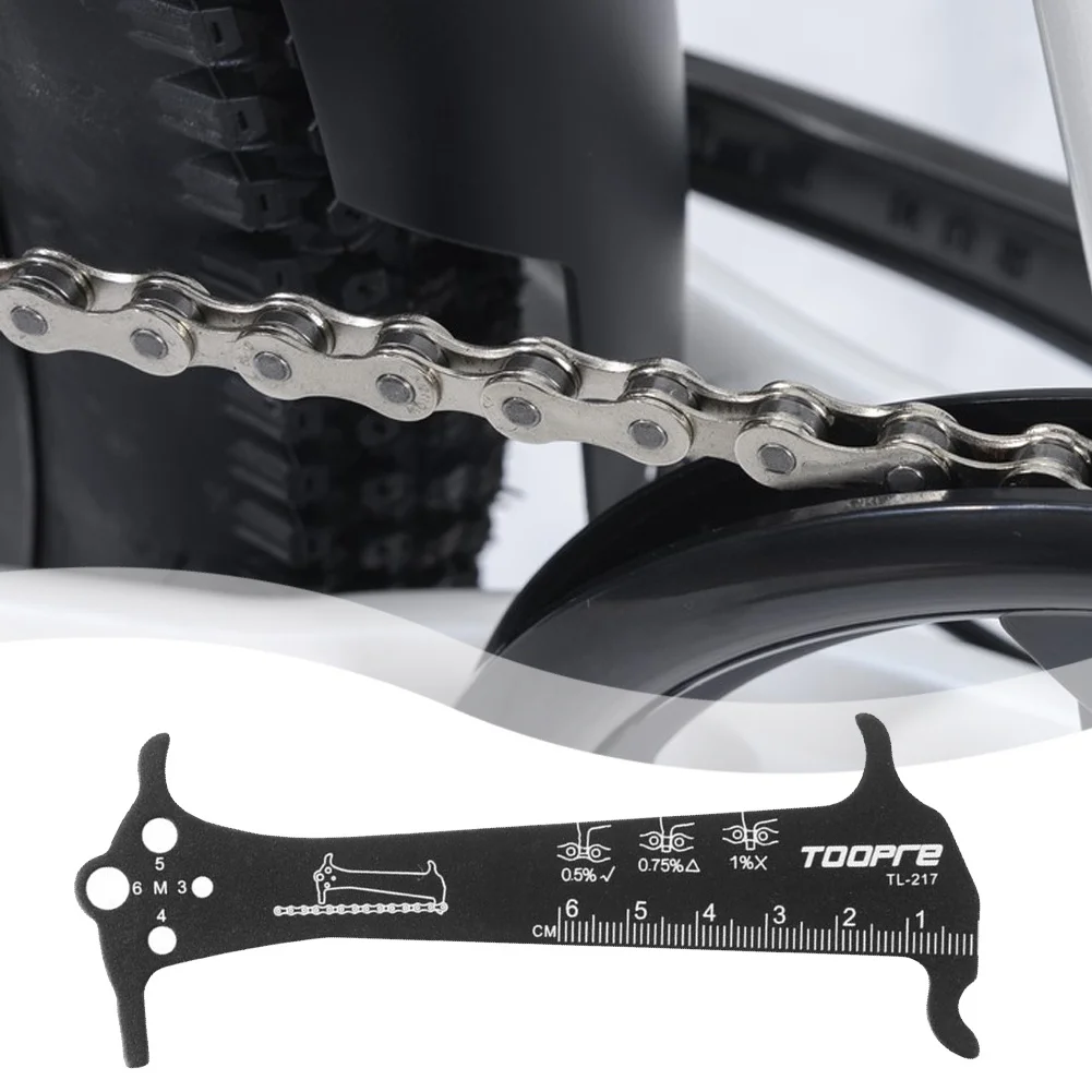 2pcs MTB Road Bike Chains Gauge Bicycle Chain Wear Indicator Checker Screw Diameter Measurement Ruler Cycling Repair Tool Calipe