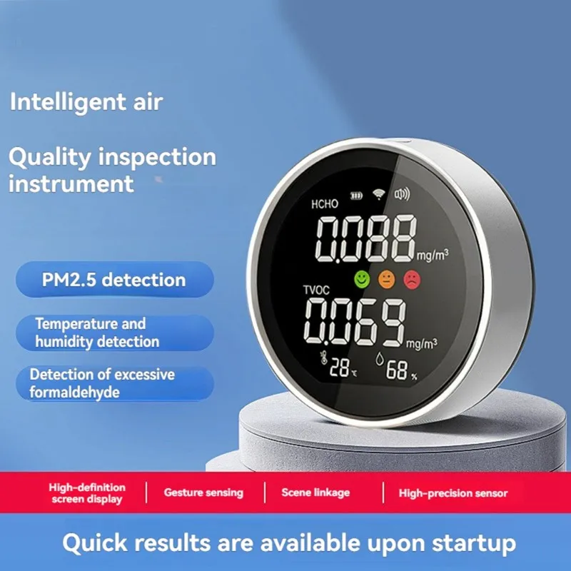 ABMH-4-In-1 Formaldehyde Detector CO2 Dust Particle Counter For Air Quality - USB Powered
