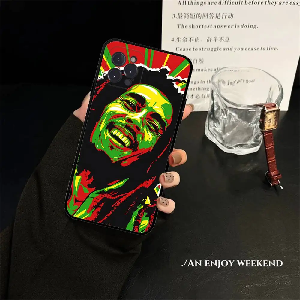 เคสโทรศัพท์ลาย Bob Marley Rasta Lion สำหรับ iPhone 17 16 15 16e 14 13 12 11 Pro Max Plus