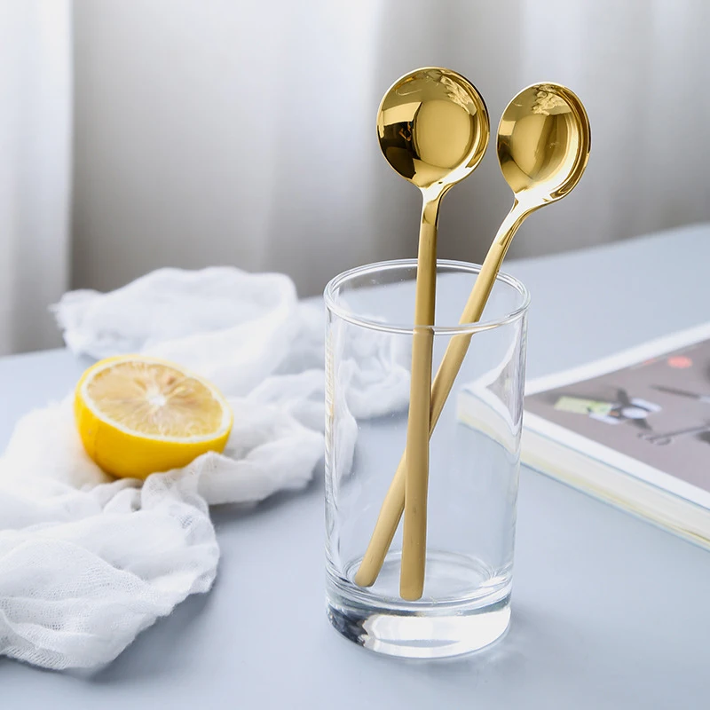 

2/4pcs Tea Coffee Mixing Spoons 17cm Coffee Spoon Ice Cream Dessert Stirring Spoon For Picnic Kitchen Accessories With Logo