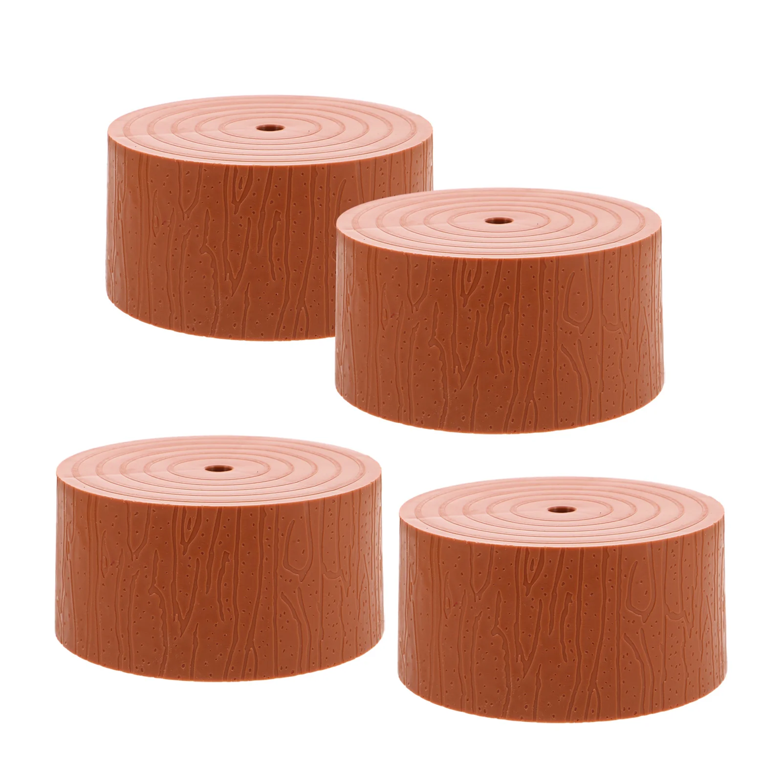 

4Pcs Mini Tree Stand Faux Wood Stump Base for Small Artificial Christmas Trees Easy Installation and Versatile Use