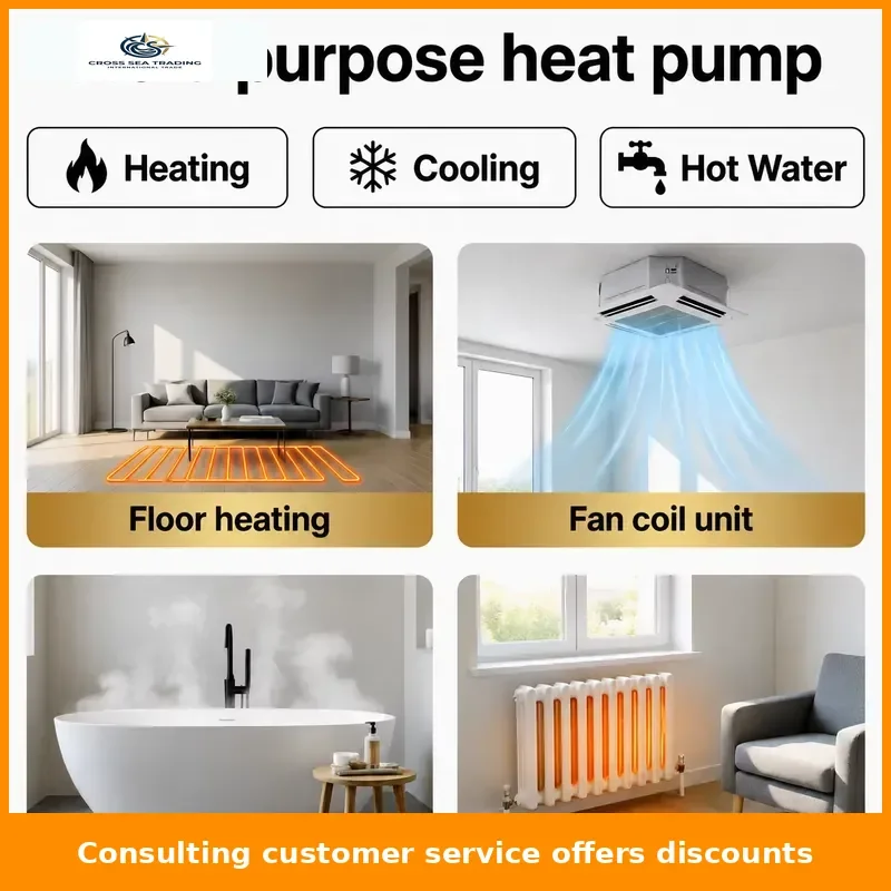 EVI Thermostat WiFi Smart HVAC Low-Temperature R32/R410A DC Inverter Split Air-Source Heat Pump for Hotels RMRB
