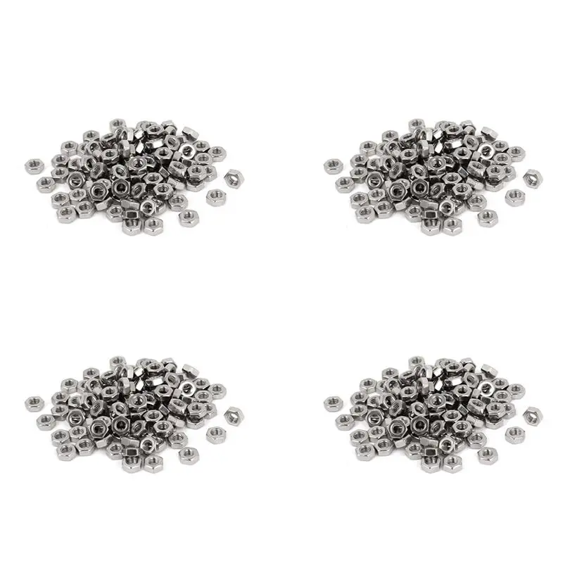 Top Sale Metric M3 Hex Nuts 304 Stainless Steel Fastener DIN934 400Pcs For Bolt
