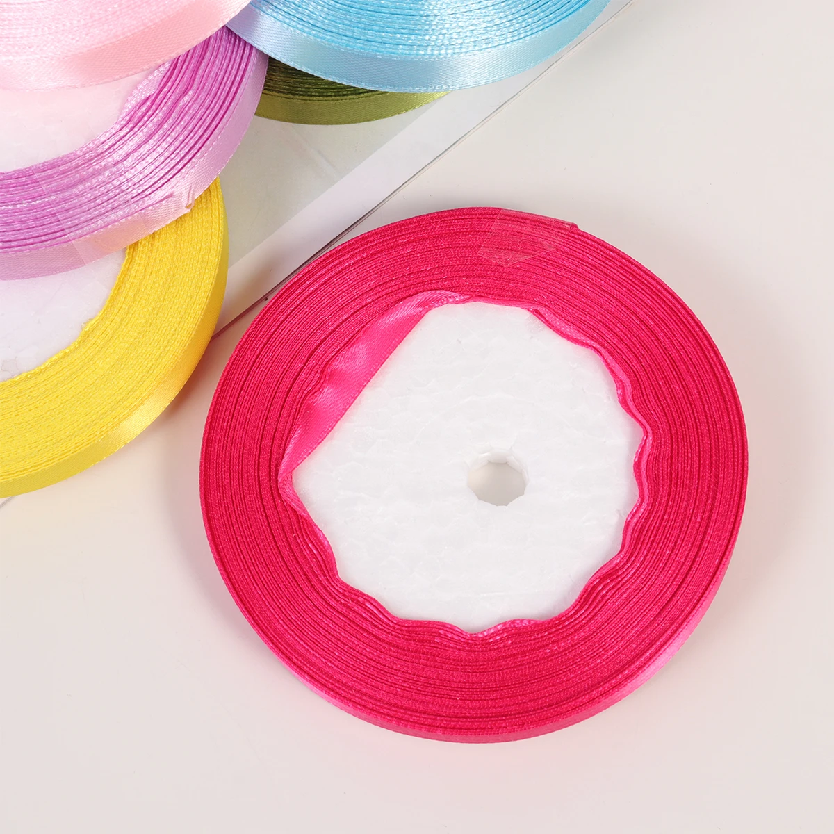 

10 Rolls Gift Packing Ribbon Polyester Wedding Wrapping Ribbons for Crafts Silk Smooth Decorations Holiday Hair Bows Sewing