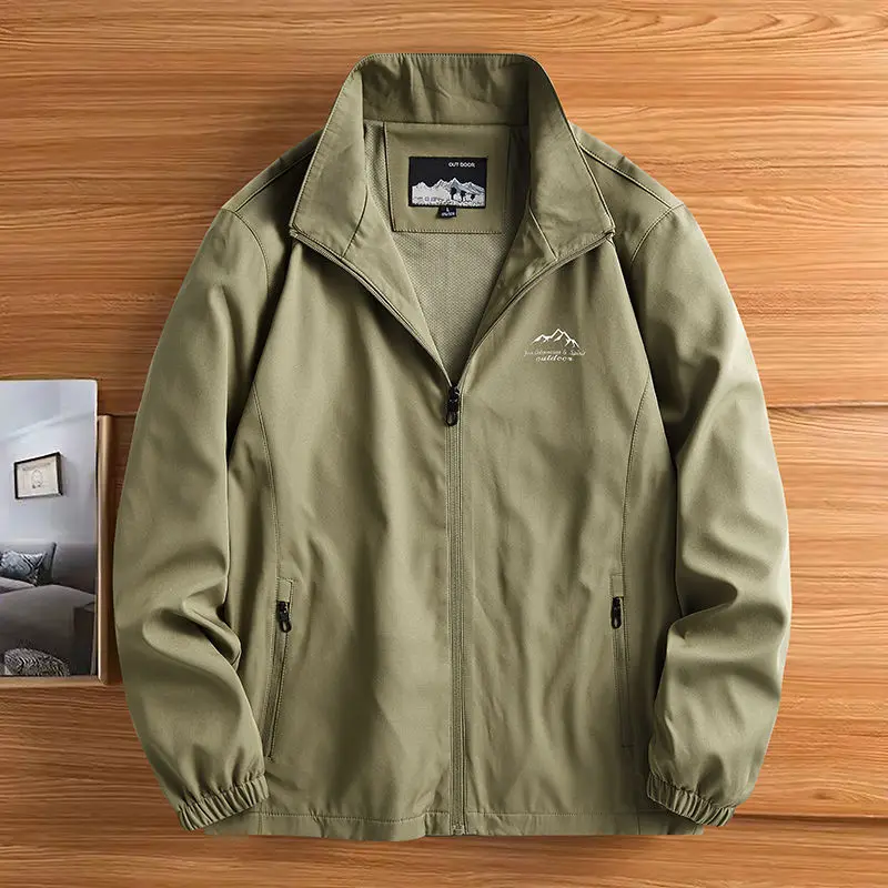 Veste Bombardier Militaire pour Homme, Coupe-Vent Imperméable, Sweat observateur, Fermeture Éclair, Manches sulf, Vêtements de Plein Air, Printemps,