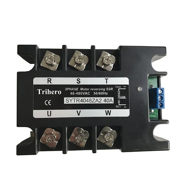 

40A Three phase motor control module SSR Solid State Relay 3 phase motor reverser ac 90-280V control