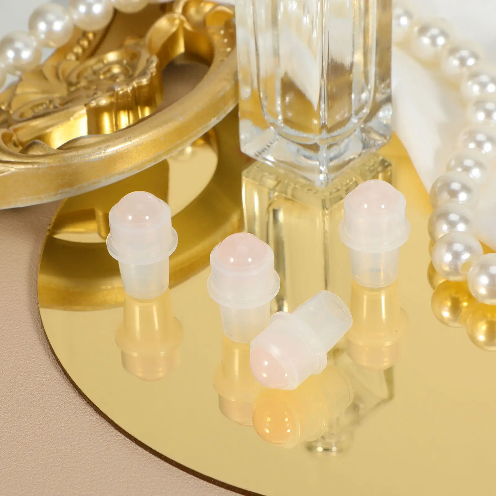 4Pcs Stainless Steel Essential Oil Roller Inserts 10Ml Bottles 16Mm Neck Even Application Leakproof Reusable Roll on Oil Bottle
