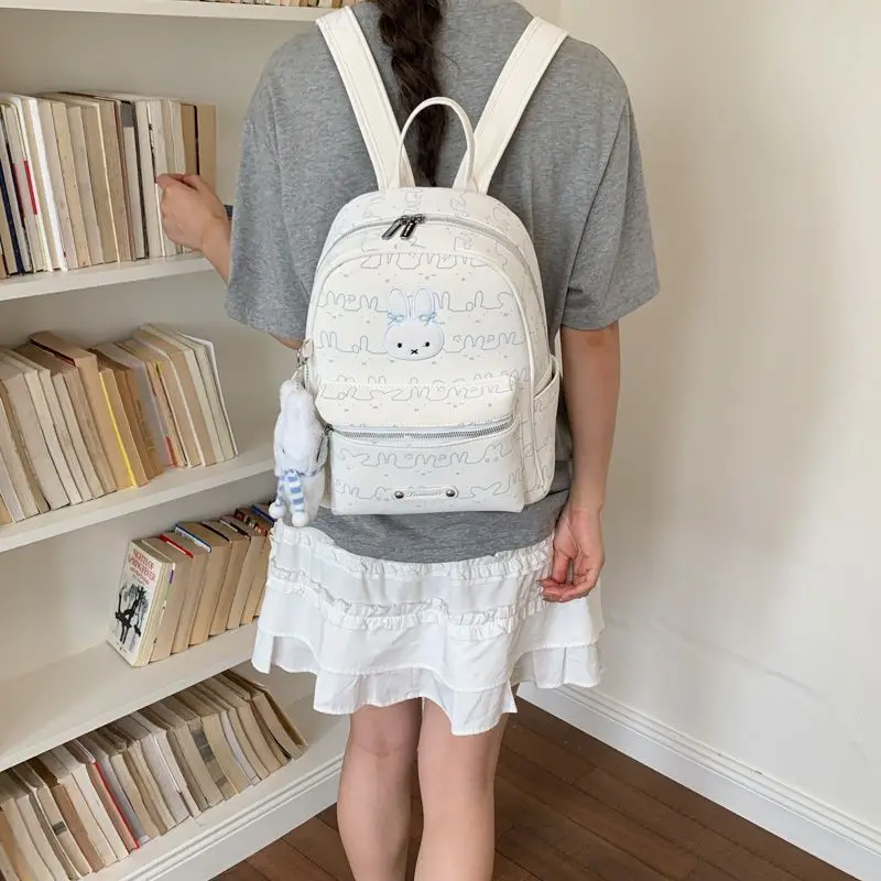 

Anime Good Looks Miffy New Style Fashion Versatile Exquisite Three-dimensional Finalize Girl Shoulders School Bag Lovely Kawaii