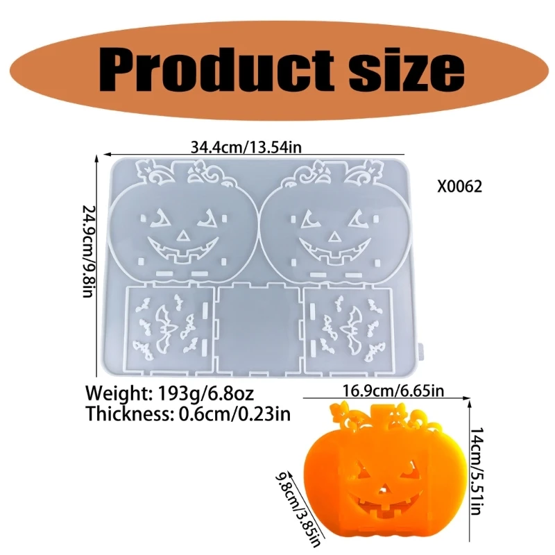 Multiple Size Pumpkins Sturdy Silicone Mold Set Portable Accessory for Craft Supplies Making Plaster Crafting