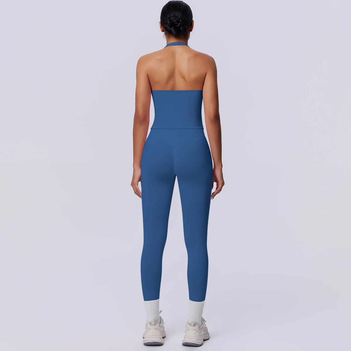 Sport Fitness Kleidung Damen Yoga Set Sommer Gym Lauf-Workout Top Yoga Weste Einfarbige Po-Formende Fitness Hose Yoga Set – Detail 29