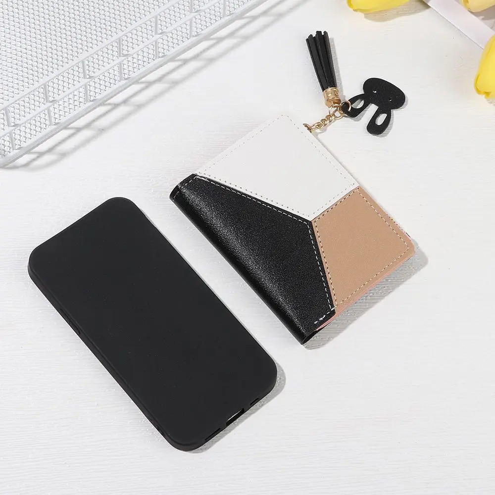 Card Holder Panelled Wallets Lady Coin Purses Patchwork Zipper Purse Women's Wallet PU Leather Purses Short Wallet
