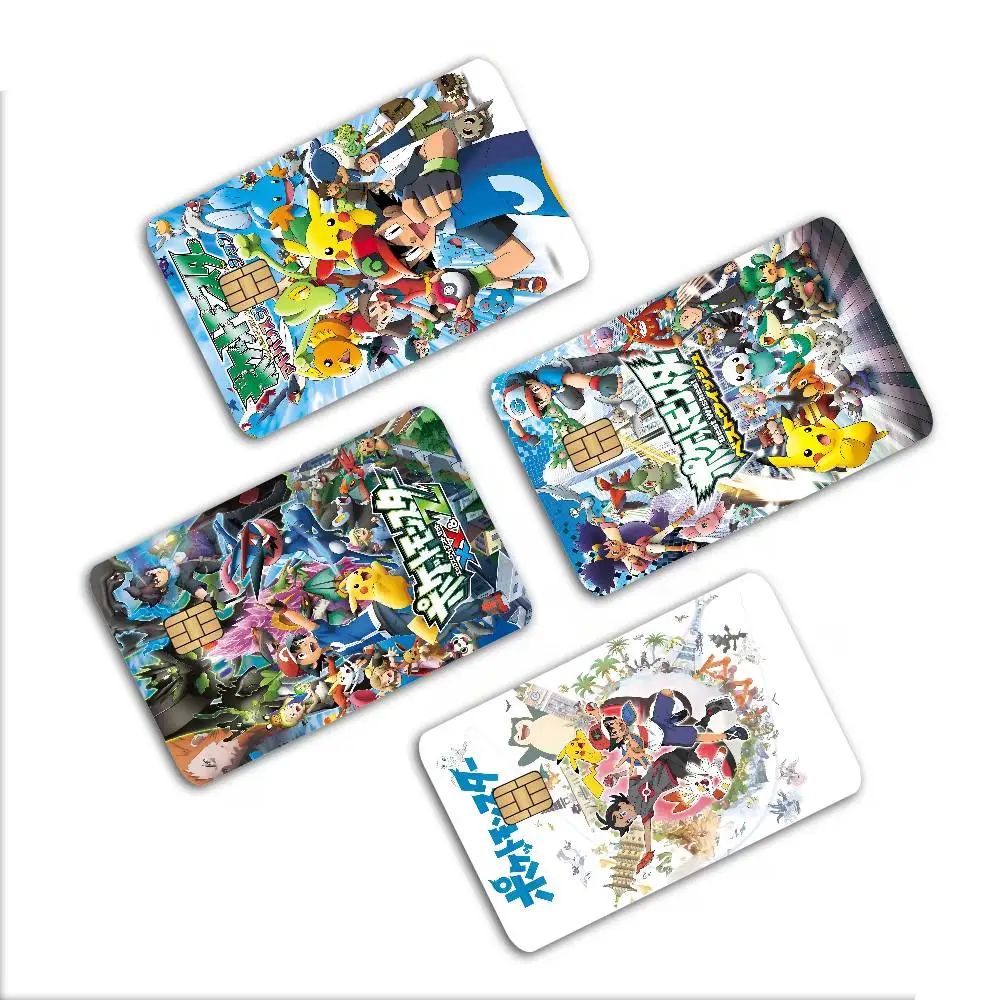 Colorful Adventure P-PokemonES Anime Spend or Save Funny Shell On Off Thin No Fade Sticker Skin Cover Film for Debit Credit Card