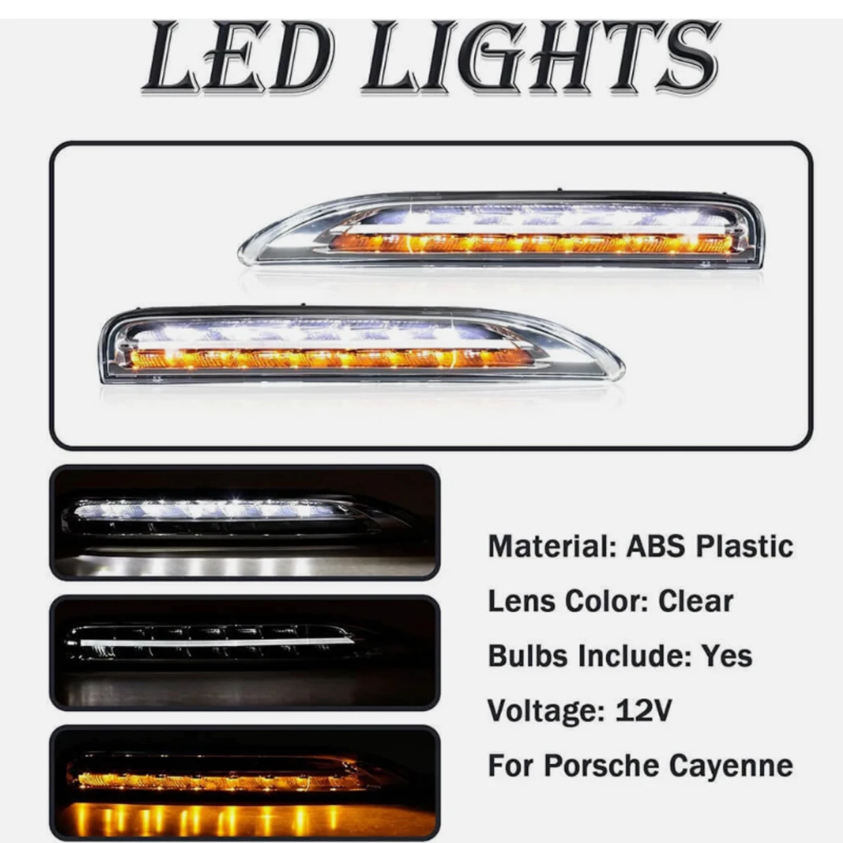 

Дневные ходовые огни для Porsche Cayenne 2011-2014, передний бампер, светодиодная лампа, сторона водителя