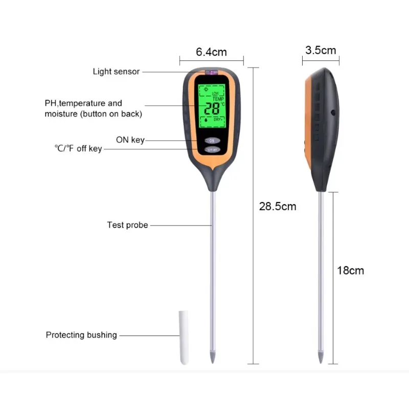 SENSOR 4 em 1 de solo portátil de alta precisão e baixo custo