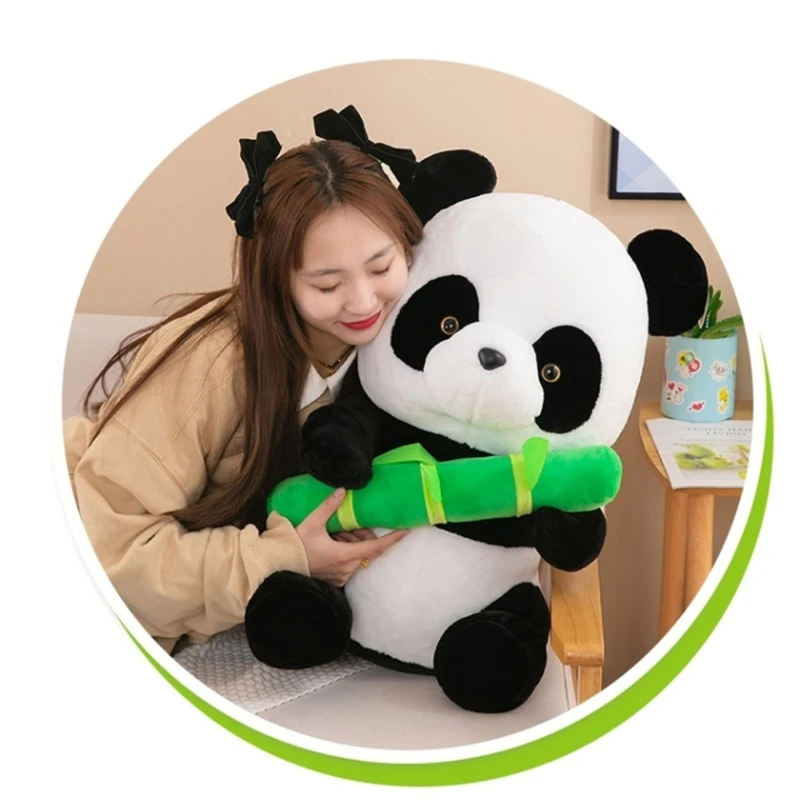 12/16 Brinquedo pelúcia macio bambu-panda para crianças Boneca panda Travesseiro pelúcia fofo Decoração casa