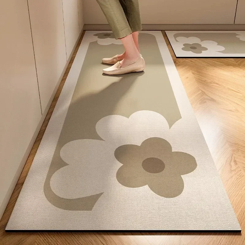 New 1Pc Japanese Style Soft Diatomite Kitchen Floor Mat, Super Anti-Slip & Super Absorbent, Easy Care Household Carpet