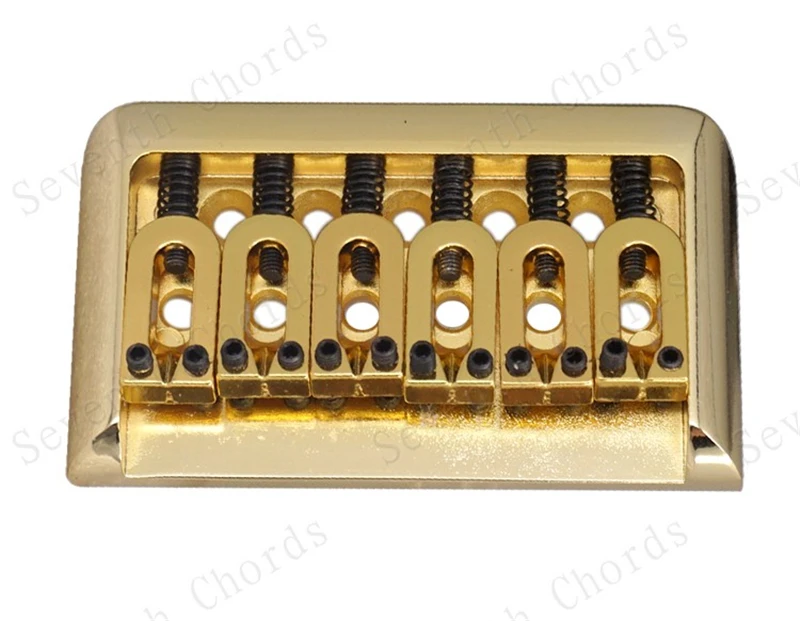1 Set 6 Saiten Gold Silber E-Gitarren-Brücke Top-Load-Sattel Hardtail 76MM Musikinstrument-Zubehörteile – Detail 11