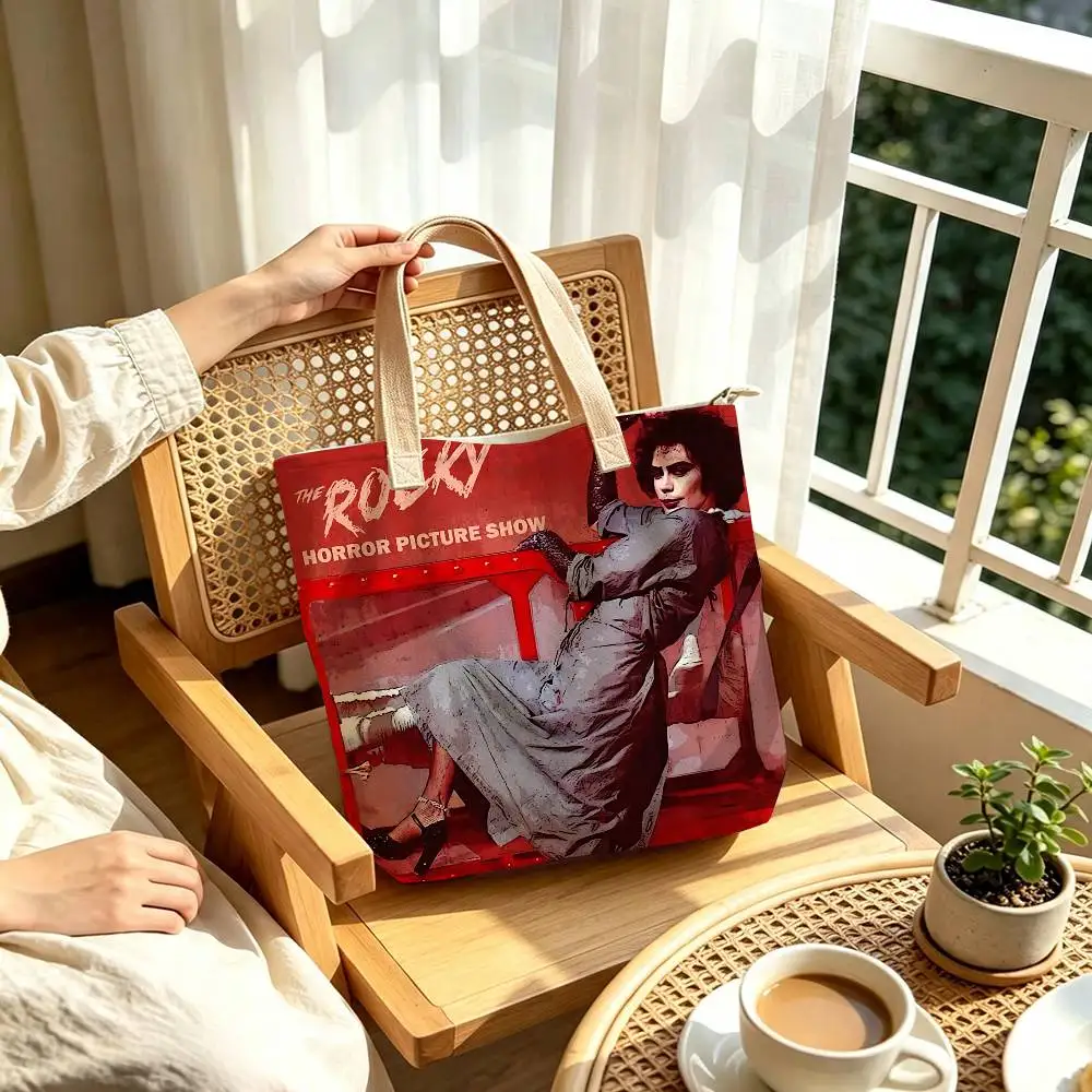 Cult-Musical „The Rocky Horror Picture Show“ – bedruckte Damen-Schultertasche aus Baumwoll-Polyester-Mischgewebe, lässige Einkaufstasche, Geschenkidee. – Detail 5