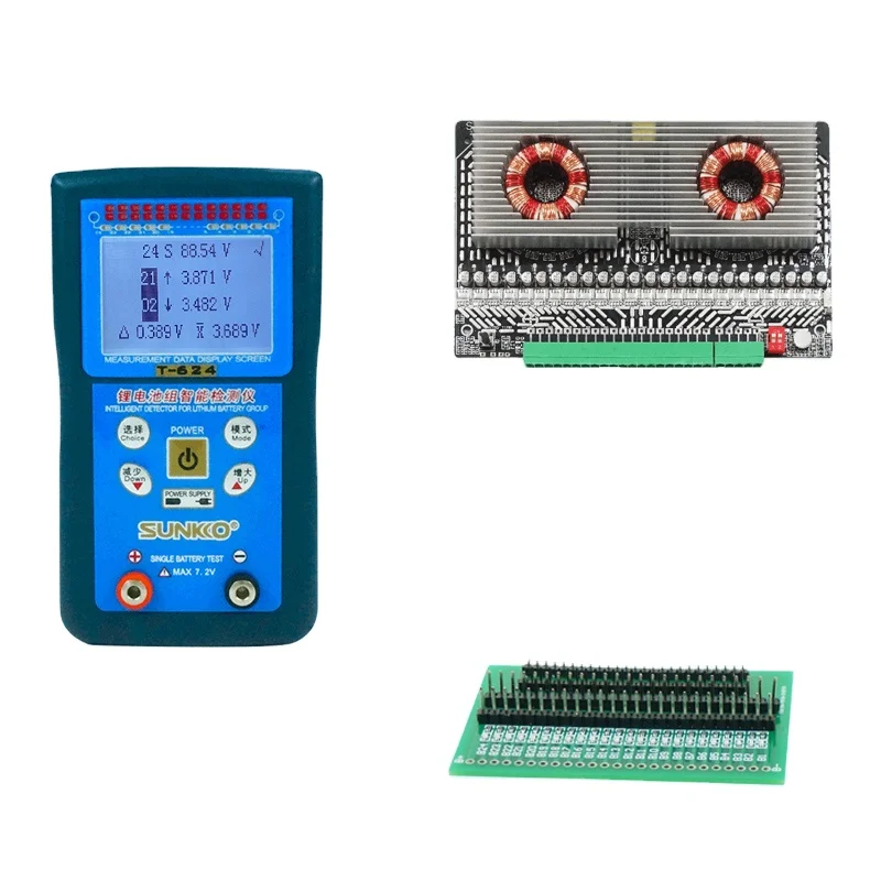 SUNKKO T624 lithium battery pack tester 5A active equalization board suit differential pressure intelligent detection analyzer