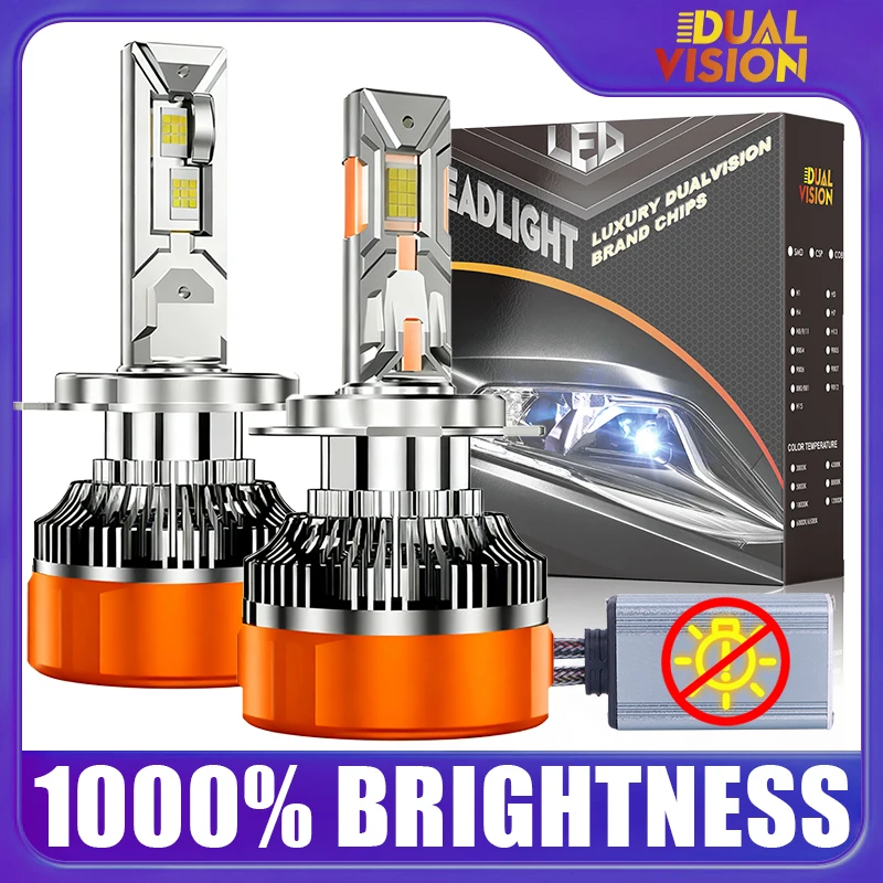 

Dualvision H7 LED Headlight Bulbs Canbus H8 H9 H11 9005 HB3 9006 HB4 9012 HIR2 Turbo Lamps High Power 9084 CSP Led Car Headlamps