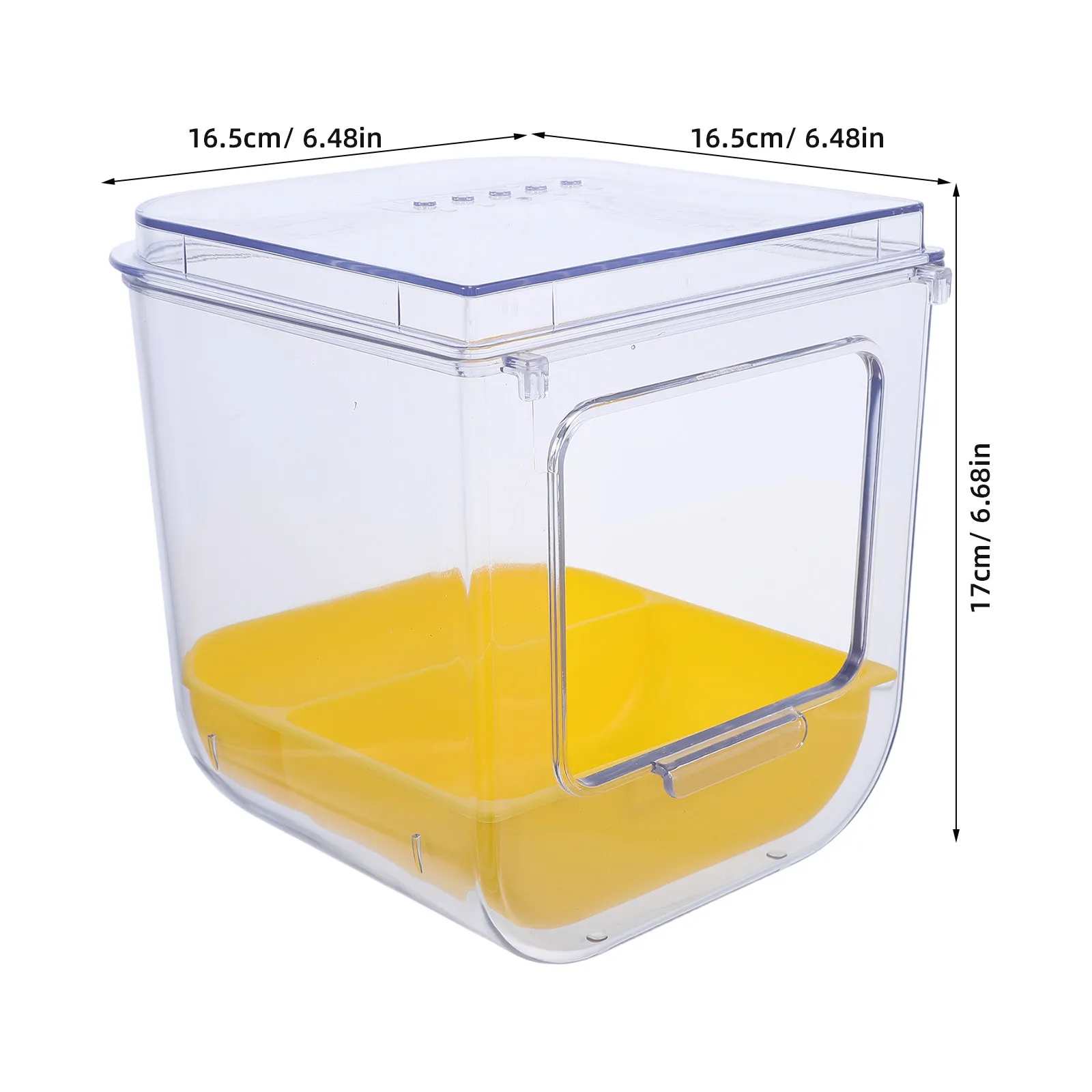Bird Bath Shower for Cage Transparent Acrylic Hanging Detachable Tray Multifunction Feeder Bath Budgie Lovebird Cockatiel Indoor view 3
