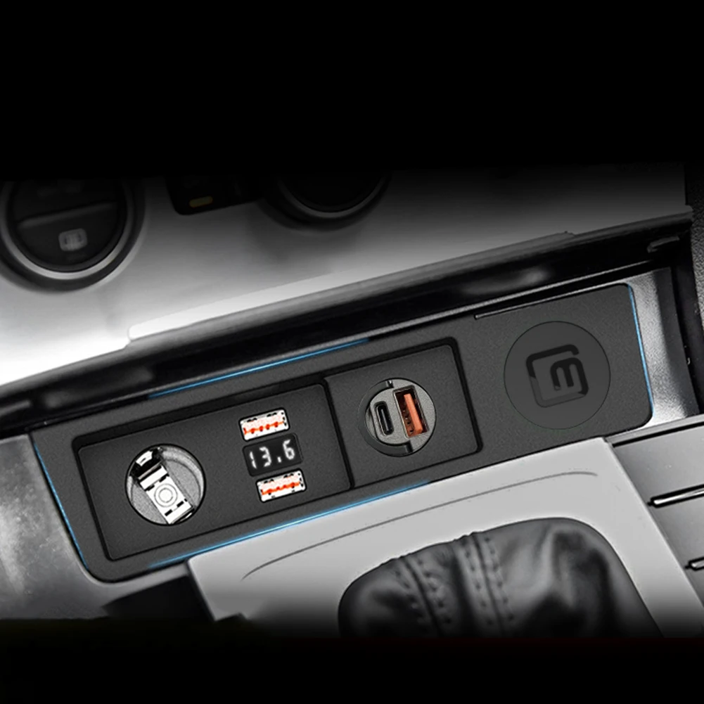 Auto-Ladebuchse USB Schnellladung für Passat B6 B7 07-16 für CC 10-18 ABS Schwarz Ersatz-Ladebuchse Autoelektronik – Detail 3