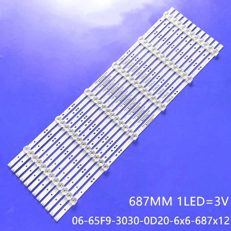 

LED Backlight for 65”TV 06-65F9-3030-0D20-6x6-687x12 LE65U6900UG LU65D31J LS65AL88T71 LU65C51 HK650WLEDM-MH87H 06 65F9 3030