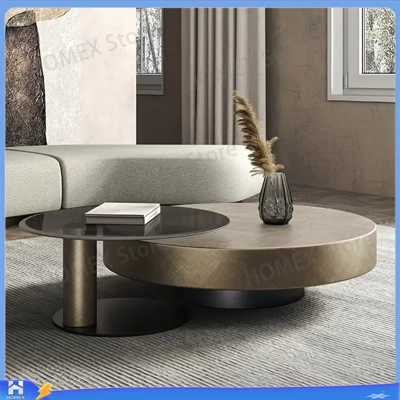 Modern Round Metal Coffee Table Luxury Minimalist Nordic Living Room Center Table Small Side End Table Home Furniture Decor