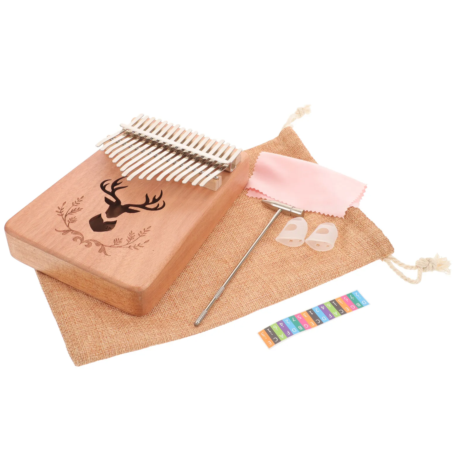 

1set 1Set Thumb 17 Keys Portable Kalimba Hand Piano Mini Square Mbira Solid Wood Finger Piano Lightweight Stage Gift