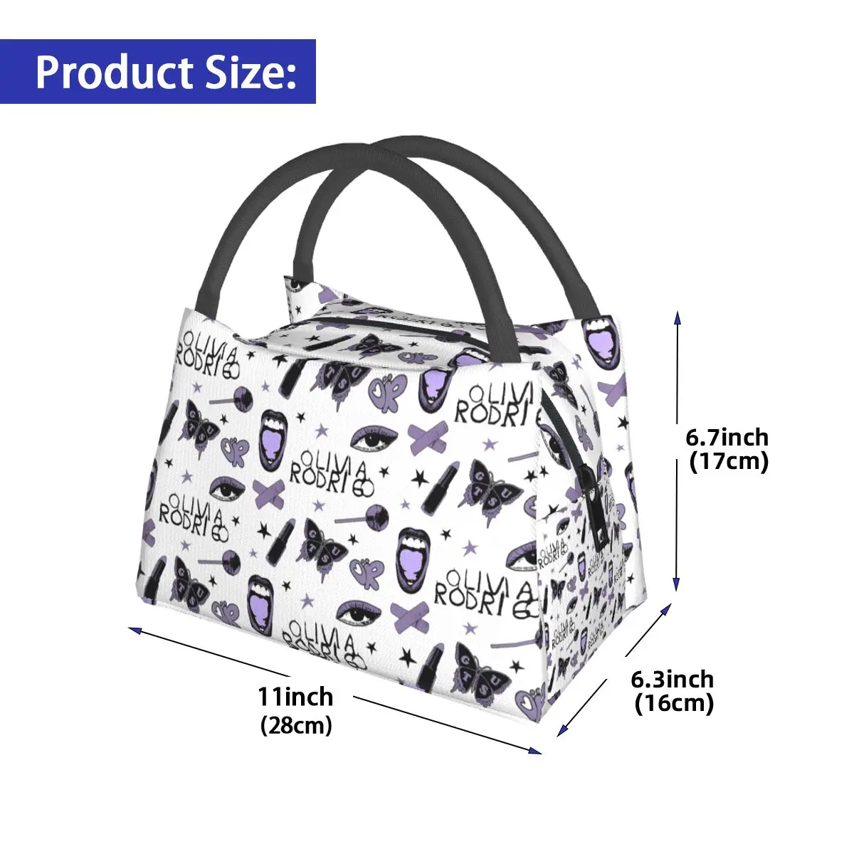 Olivia Guts World Tour Lunch Bags Insulated Bento Box Lunch Tote Resuable Picnic Bags Thermal Bag for Woman Girl School