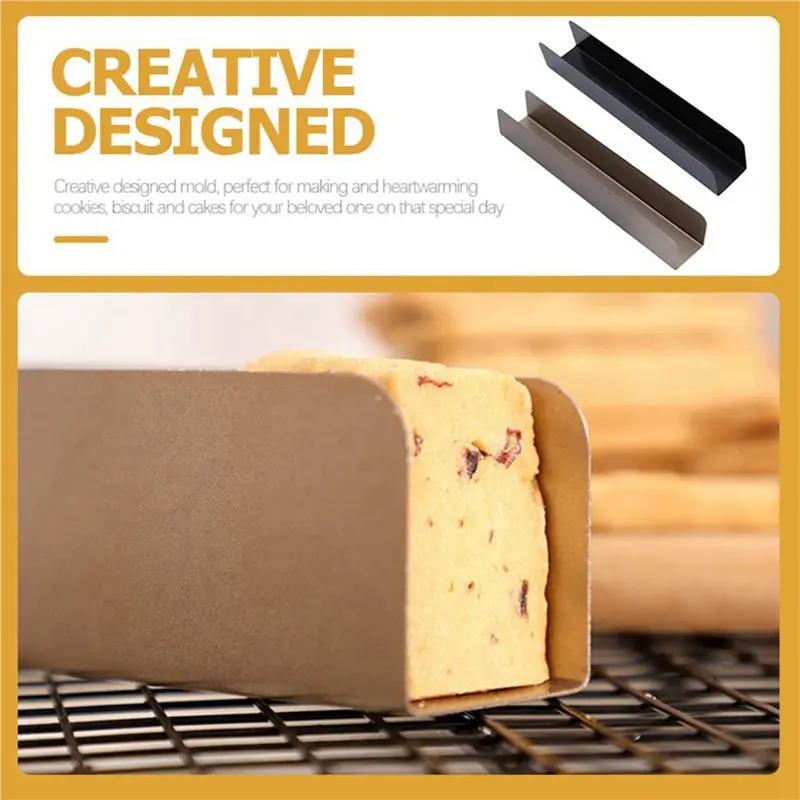 A96K-8Pcs Cookie Cutters Rectangle Cookie Mold Non-Stick Carbon Steel Cookie Cutters U Shape Biscuit Cake Bread Mold