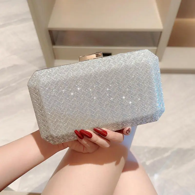 Shiny Square Box Small Shoulder Crossbody Bags For Women 2024 Luxury Party Evening Handbags And Purses Female Clutch