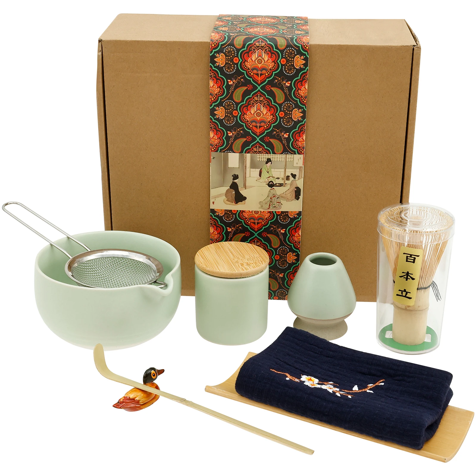 

9Pcs Matcha Whisk Set Elegant Matcha Set Matcha Making Set with Tea Scoop Ceramic Matcha Bowl Matcha Whisk Holder Matcha Powder