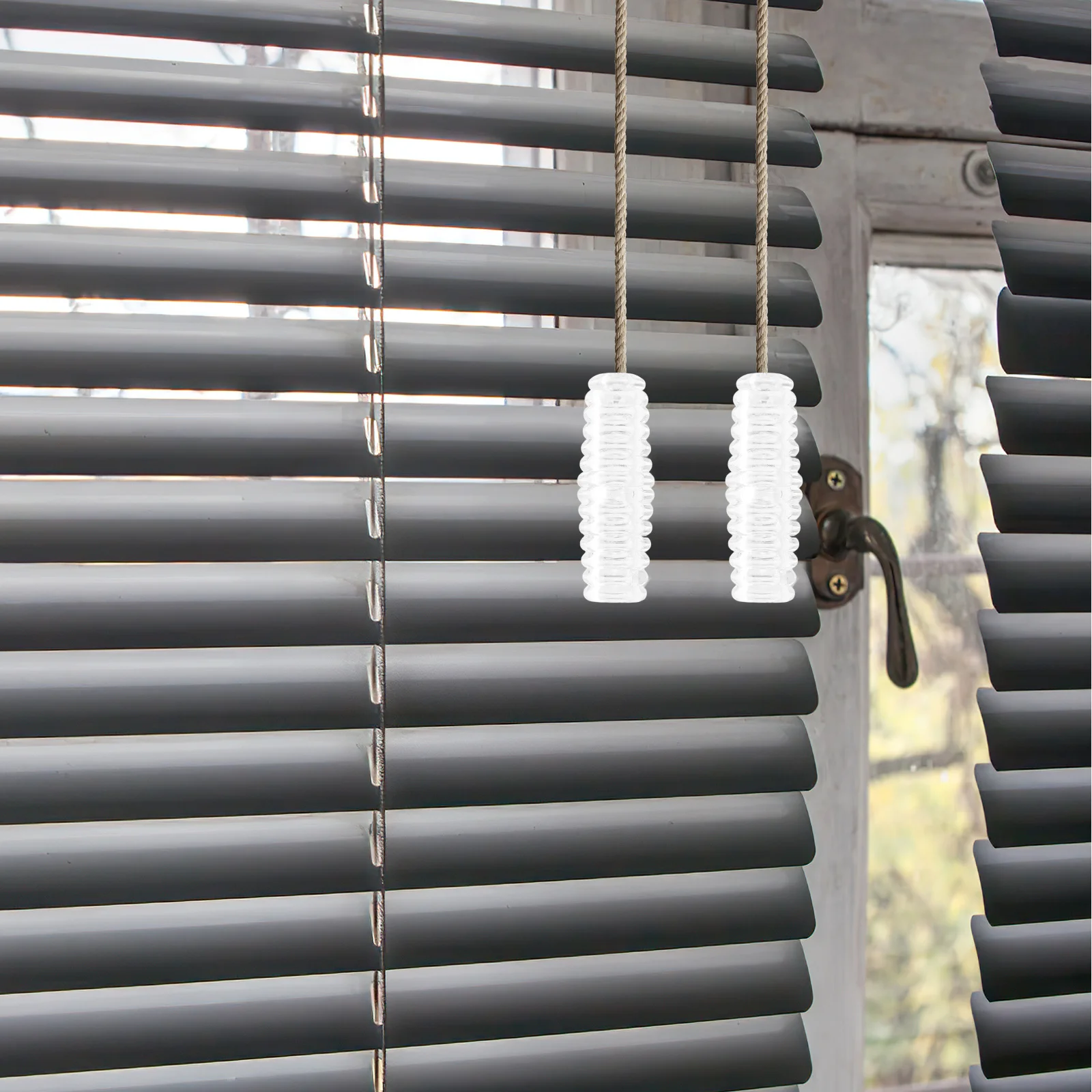 6 قطعة غطاء نهاية قضيب الستارة مقبض واضح لستائر النافذة Benzophenone تصميم شفاف سهل لتقوم بها بنفسك بدون حفر #3