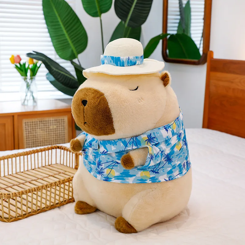 Capivara brinquedo de pelúcia bonito animal de pelúcia para crianças aniversário presente de natal praia festa verão férias boneca popular crianças presente
