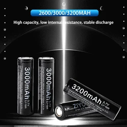 100% nowy oryginalny 18650B 3.7 v 3200 mAh 3000 mAh 2600 mAh 18650 akumulator litowy do baterii latarki