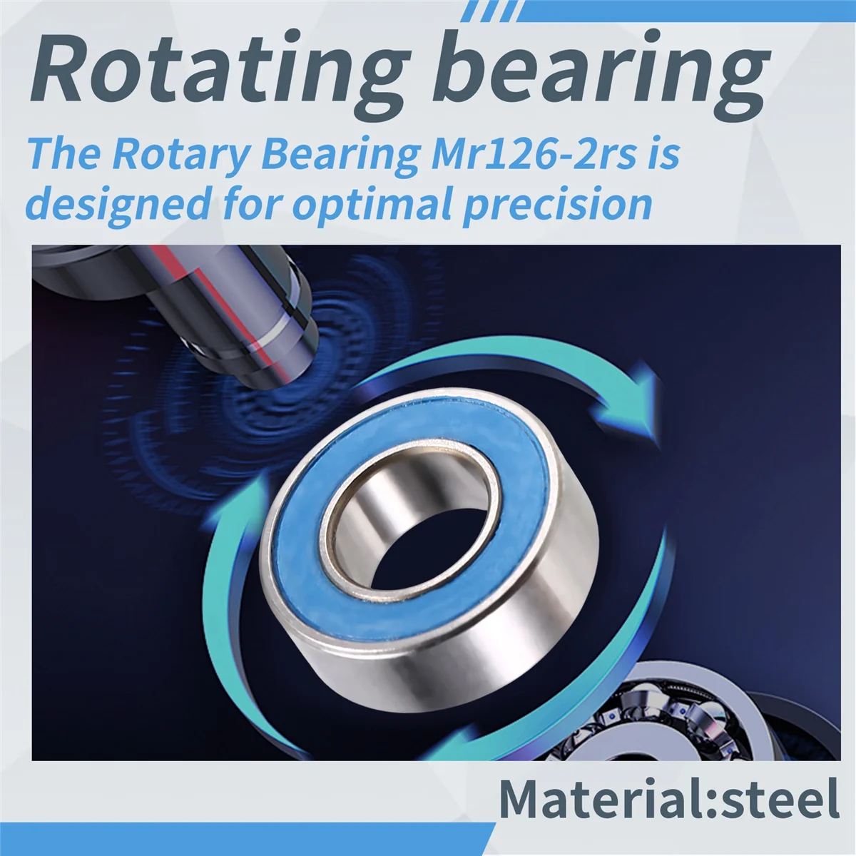 N18R Rotary Bearing Mr126- High Precision Bearing Blue Cover 6x12x4mm Small Ball Bearing