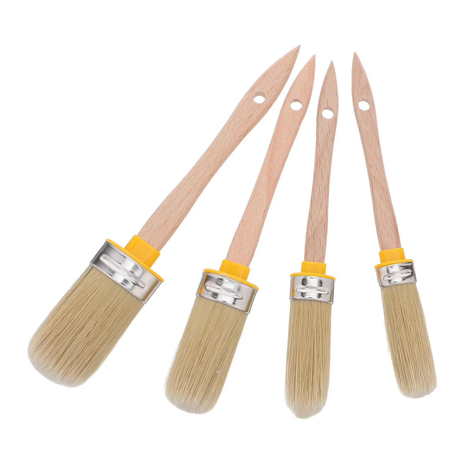 4Pcs Oval Paint Brushes for Painting Walls Furniture Wood Edging Trim Oil Watercolor Pigment Art Student Supplies House