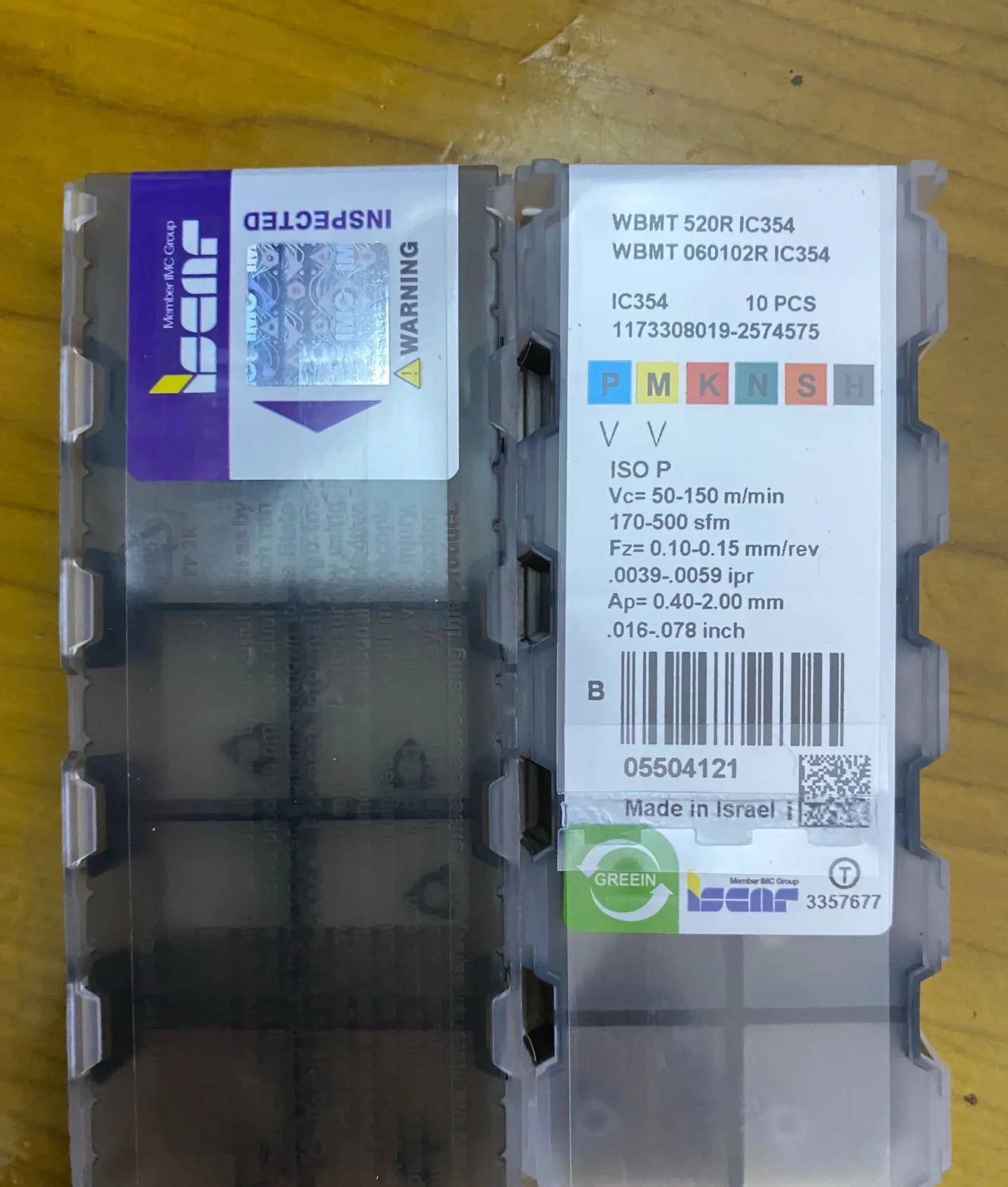 

Hard alloy cutting blades WBMT060102R IC908