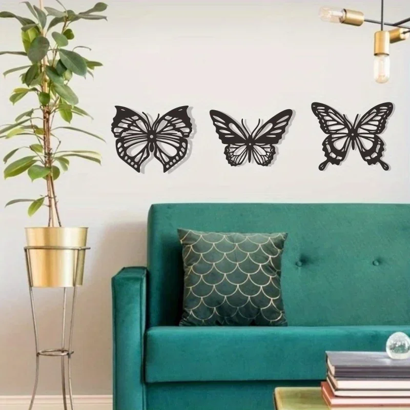 HELLOYOUNG New Metal Butterfly Hollow Home Decoration Creative Home Iron Ornament Metal Craft Wall Outdoor Decoration Ornament P