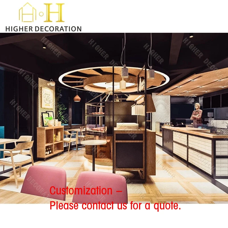 custom.Customization Sweet Bakery Display Counter Cake Display Showcase Bakery Shop One-stop Solution Design