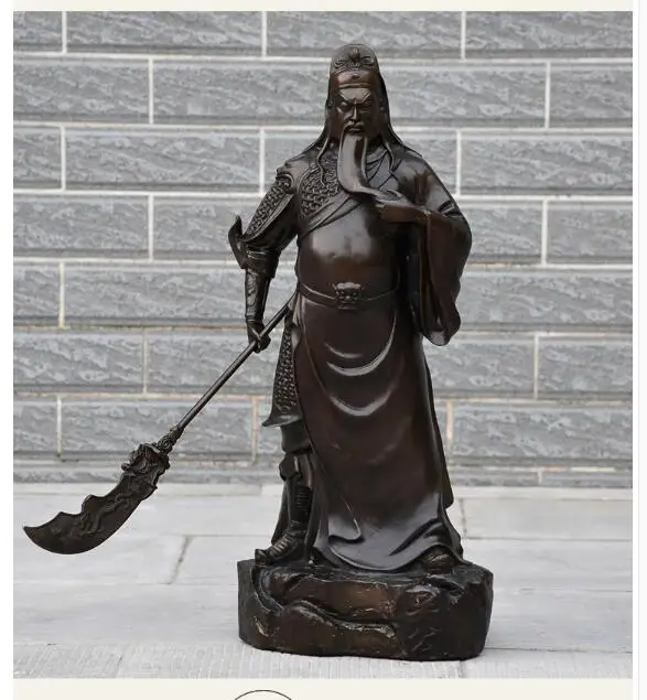 55CM huge home Lobby shop company hall efficacious bring fortune Martial god of wealth guan gong Guandi FENG SHUI bronze statue