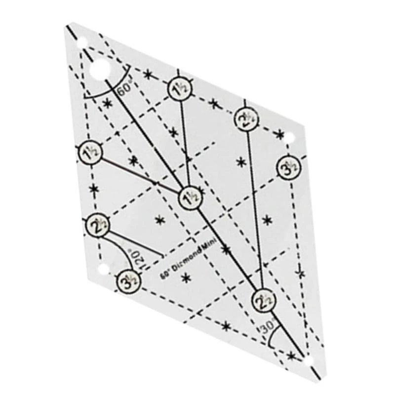 Acrylic Patchwork Ruler 60 Degree Quilting Template Ruler Quilting Ruler