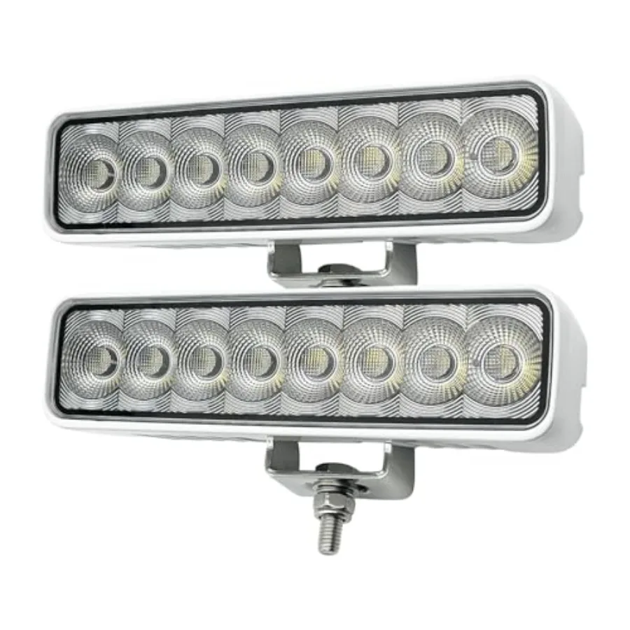 

Waterproof Pontoon Boat Lights 2 Pack 6.7 Inch 80W Deck/Dock Marine Lights 6400LMS/Pair 150° Flood Spreader Light 12/24V Led Li