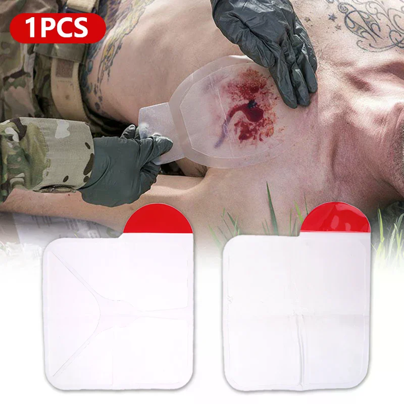 مجموعة الإسعافات الأولية لختم الصدر الطبي بفتحات تهوية مربعة - أداة طبية خارجية لضمادة الإنقاذ في حالات الطوارئ