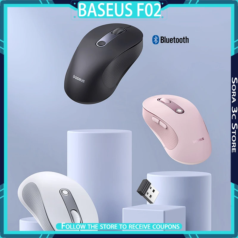 

BASEUS F02 Mouse Bluetooth Silent office Ergonomic lightweight design Low latency and smooth office work Computer Accessory