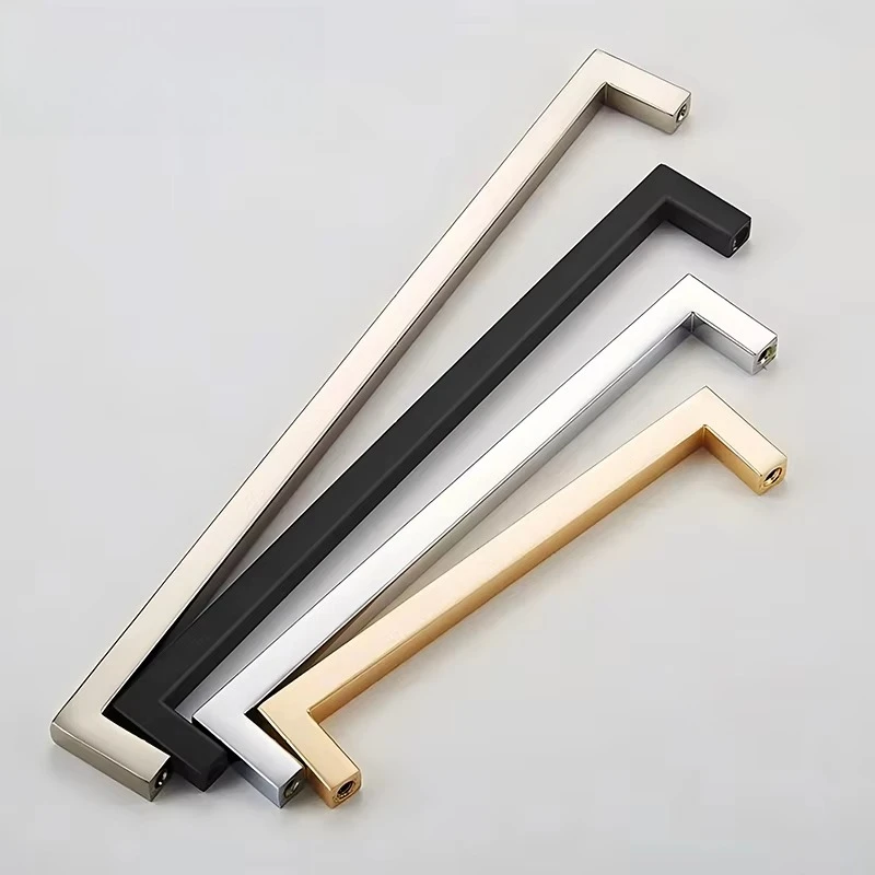 

Высококачественная фурнитура для шкафа из цинкового сплава, мебельная ручка для кухонного ящика, квадратные длинные дверные ручки для гардероба