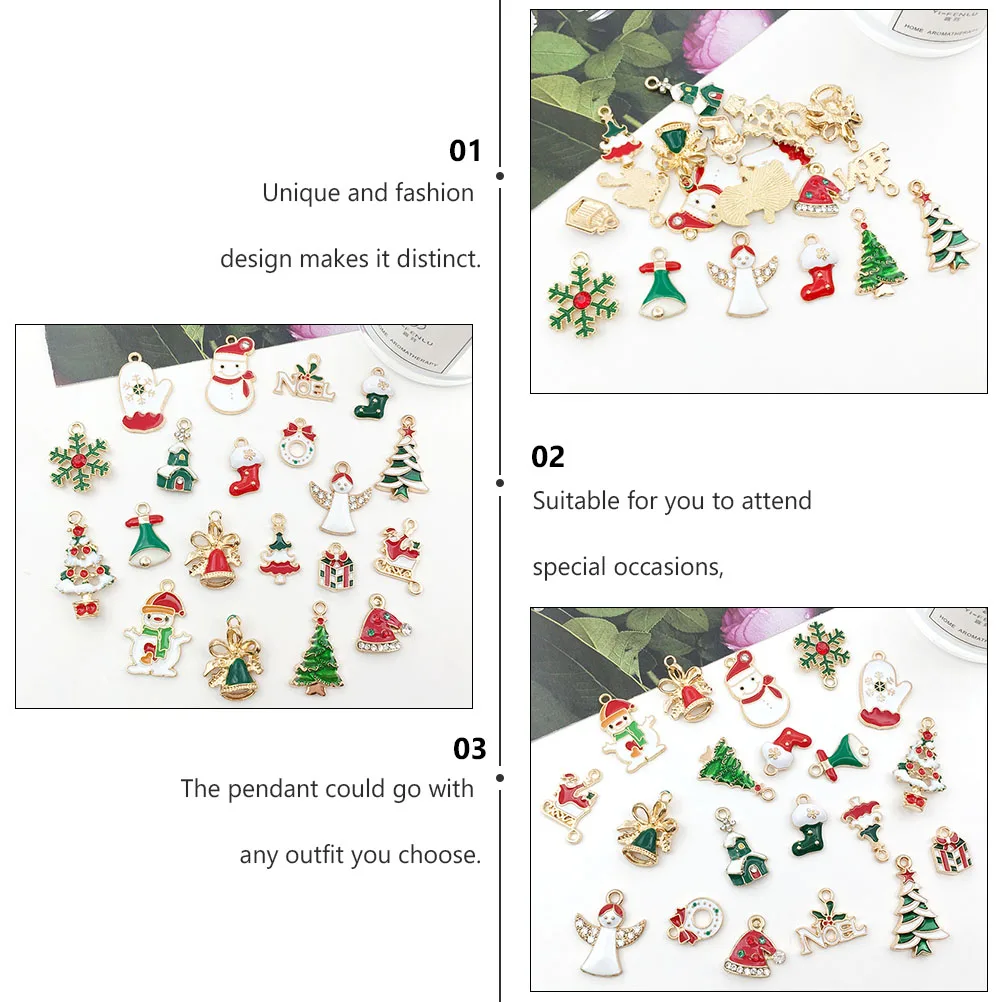 

20pcs Christmas Elements Diy Alloy Pendants Jewelry Accessories Mixed Style Party Cosplay Dance Gift Pendant Phone Decor Fashion