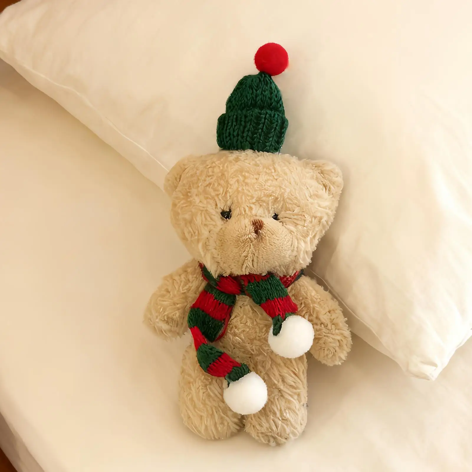 Pingente de pelúcia urso macio mochila ornamentos boneca de pelúcia pingente com cachecol e chapéu para crianças adultos meninos meninas aniversário formatura