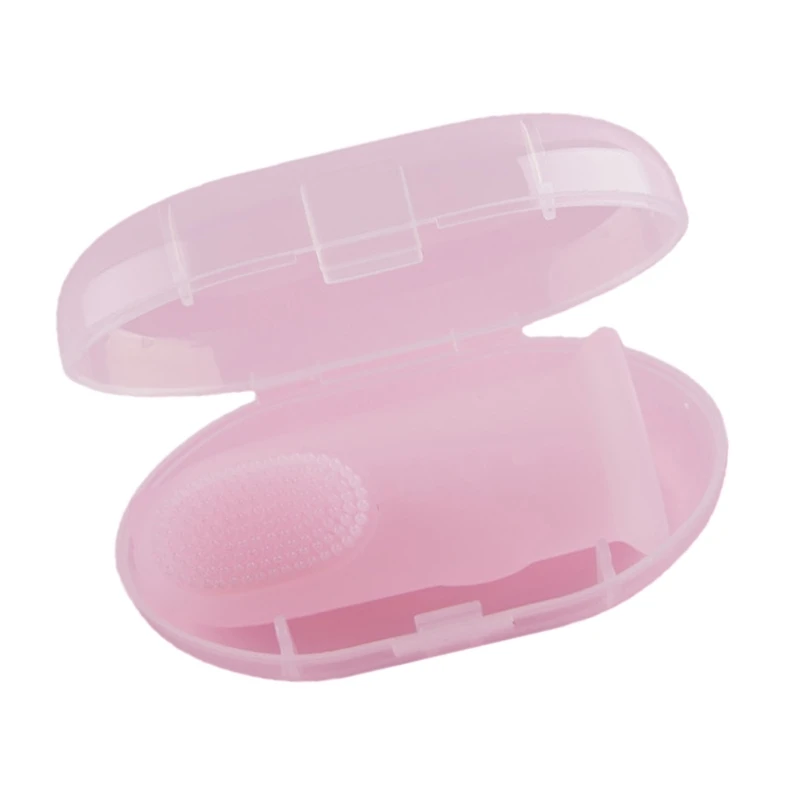 J15U Sikat Gigi Jari Bayi Silikon untuk Latihan Tumbuh Gigi Perawatan Lembut Pijat Pembersih Kebersihan Bayi Aman